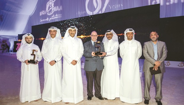 The Qatargas team at the recently-held Tarsheed awards ceremony.