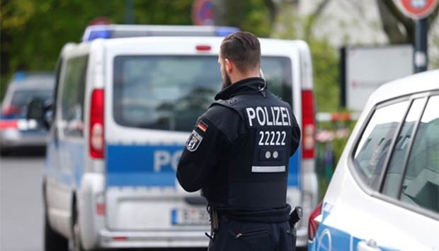Police secure an area in Berlin after a shot was fired at a hospital on Thursday.
