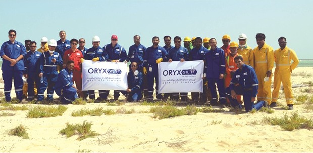 Oryx GTL team after the beach clean-up.