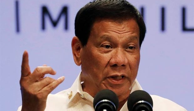 Philippine President Rodrigo Duterte speaks during a news conference after the 30th Association of Southeast Asian Nations (Asean) summit in Manila concluded on Saturday.