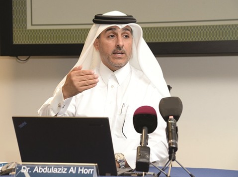 Dr al-Horr speaking to the media yesterday. PICTURE: Thajuddin