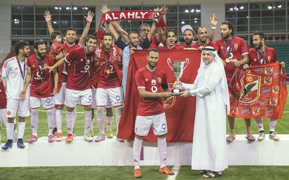 Badr al-Hay awards Al Ahly, the winners of the u201812th Playeru2019 football tournament.