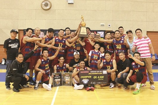 Season Restaurant celebrate their Aspirants Division win in PIBAQu2019s Season 22 after beating Pampanga Villa De Bacolor. PICTURE: Ronnie Castro