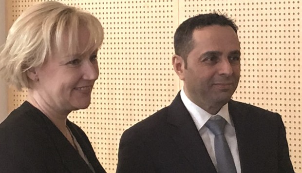 HE Dr Mohamed Abdul Wahed Ali al-Hammadi with Helene Hellmark Knutsson during the visit.