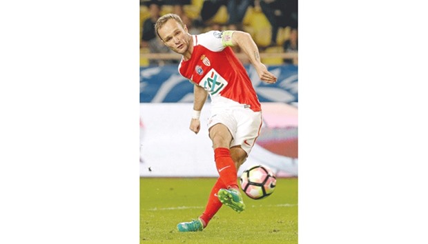 Monacou2019s Valere Germain in action against Lille. (AFP)