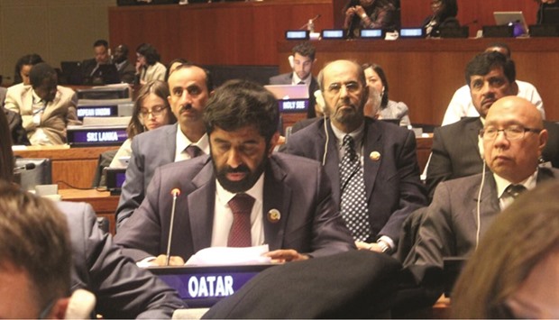 HE the Minister of Development Planning and Statistics Dr Saleh Mohamed Salem al-Nabit addressing the 50th session of the UN Commission on Population and Development.