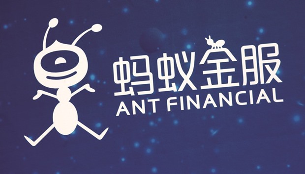 A logo of Ant Financial is displayed in Hong Kong. The finance affiliate of Alibaba will meet MoneyGramu2019s existing security infrastructure standards and invest in US jobs, Antu2019s head of international strategy Douglas Feagin said yesterday.