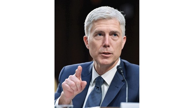 Gorsuch: could be sworn in as early as Monday.