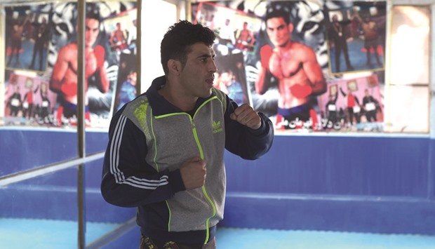 Afghan mixed martial arts fighter Ahmad Wali Hotak and Baz Mohamed Mubariz