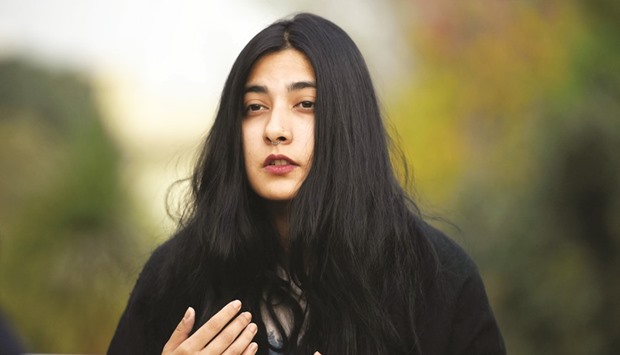 Pakistani undergraduate student Eman Suleman, 25, and victim of online harassment speaks during an interview with AFP in Islamabad.