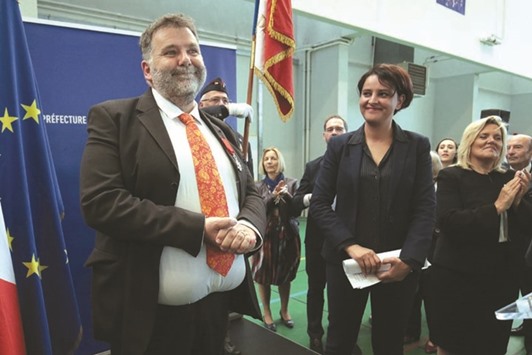 Pizzinat with Vallaud-Belkacem after he was awarded the Legion du2019Honneur.