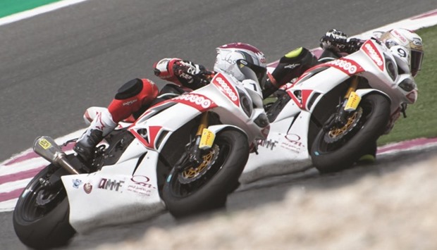 Saeed al-Sulaiti and Mashel al-Naimi were engaged in another close battle during the two races of the QSTK yesterday at the Losail International Circuit.