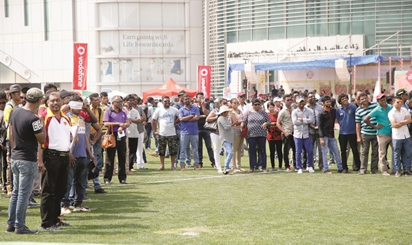 A large number of Sri Lankan expatriates living in Qatar attended the celebrations on Friday.   Photo:  Jayaram