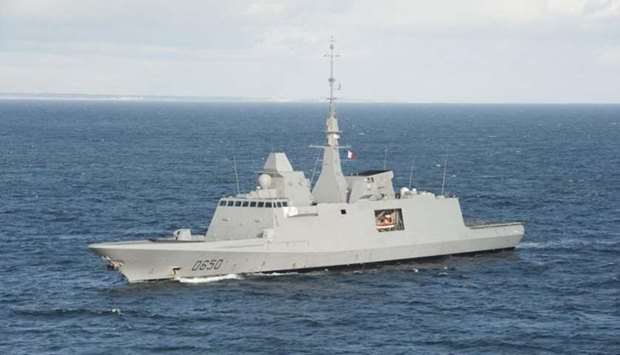 The  frigate Aquitaine is equipped with 16 cruise missiles and 16 surface-to-air missiles.