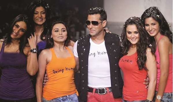 STAR POWER: Salman Khan surrounded by a bevy of Bollywood beauties. Quite a few fellow artistes openly supported him despite the conviction.