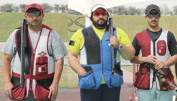 Qataru2019s menu2019s shooting team of Hamad al-Marri, Abdulbasit Mohsen al-Saadi and Rashid al-Athbi.
