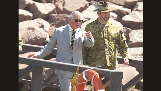 Prince Charles visits NORFORCE at Larrakeyah Barracks in Darwin, Australia,  yesterday. The NORFORCE (North-West Mobile Force) is an infantry regiment of the Australian Army Reserve.