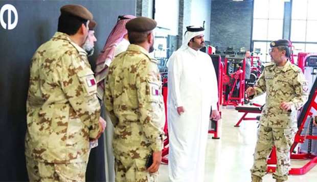 His Highness the Deputy Emir Sheikh Abdullah bin Hamad al-Thani visiting the National Service Authority on Wednesday.