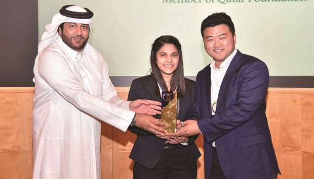 The winners being felicitated.