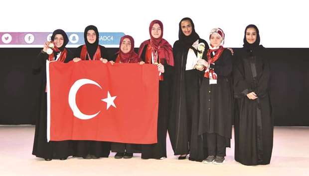 HE Sheikha Hind bint Hamad al-Thani with the championship winning Turkish team.