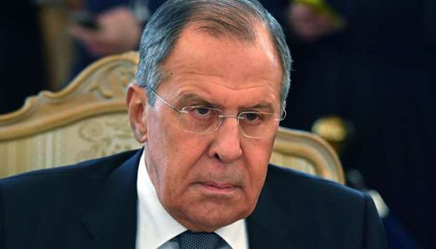 Russian Foreign Minister Sergei Lavrov attends a meeting with his Dutch counterpart in Moscow.