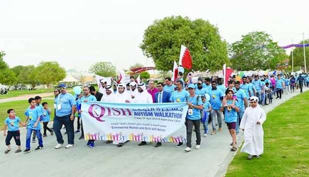 The u2018Autism Walkathonu2019 attracted a large number of participants to Aspire Park on Friday. PICTURE: Shaji Kayamkulam.