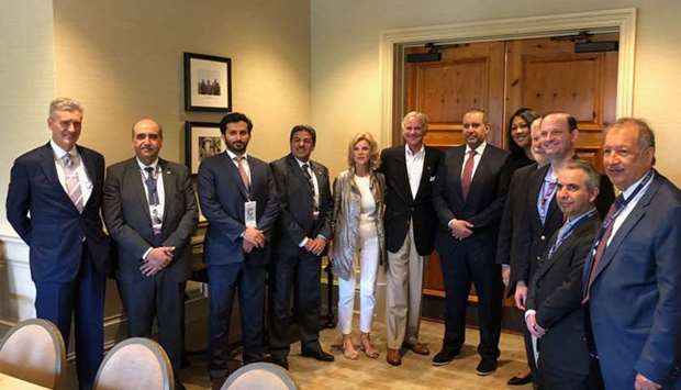 HE the Minister of Economy and Commerce Sheikh Ahmed bin Jassim bin Mohamed al-Thani with South Carolina Governor Henry McMaster and others.