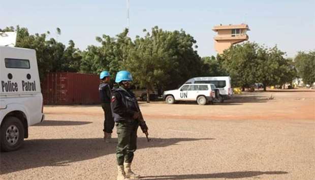 UN peacekeepers standing guard near Timbuktu's airport. File picture