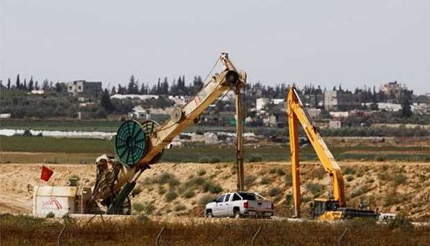 Construction work can be seen on the Israeli side of the border between Israel and the Gaza Strip. File picture