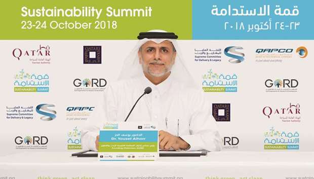 Gord founding chairman Dr Yousef Alhorr announcing the Sustainability Summit 2018.