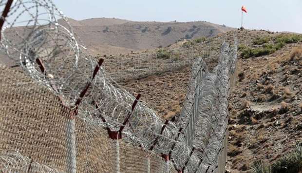 A view of the border fence outside the Kitton outpost on the border with Afghanistan in North Waziristan, Pakistan