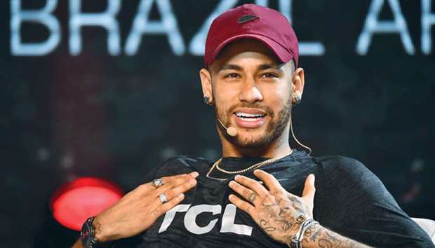 PSGu2019s Brazilian footballer Neymar takes part in a promotional event in Sao Paulo, Brazil. (AFP)