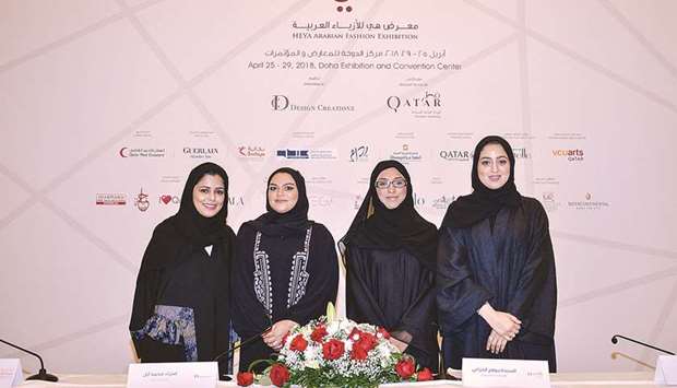 Officials at a press conference on the Heya Arabian Fashion Exhibition.