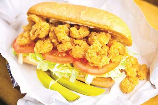 DIFFERENT: Shrimp Pou2019 Boy, unlike other sandwiches, is served hot. Photo by the author