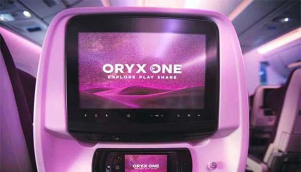 Oryx One, Qatar Airwaysu2019 in-flight entertainment system.