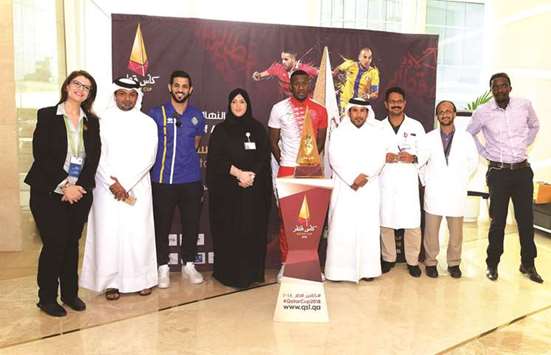 HMC staff with members of the Qatar Stars League.