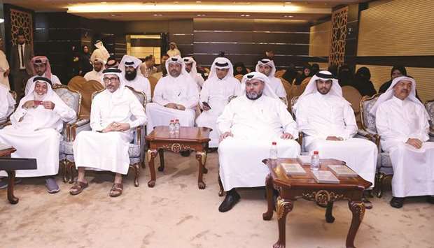 HE the Minister of Culture and Sports Salah bin Ghanem bin Nasser al-Ali, QC officials and other dignitaries at a press conference to launch the competition.