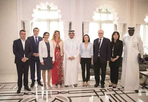 HE the Deputy Prime Minister and Minister of Foreign Affairs Sheikh Mohamed bin Abdulrahman al-Thani with a delegation of  Qatari-European Friendship Group in Doha.