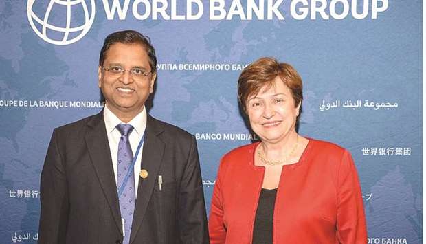 Department of Economic Affairs Secretary S C Garg with World Bank CEO Kristalina Georgieva on the sidelines of the ongoing G20 Finance Ministersu2019 Meeting and 2018 Spring Meetings of IMF and World Bank in Washington. Garg said the launch of the Goods and Services Tax represented an u201chistoric economic and political  achievement, unprecedented in Indian tax and economic reforms, which has rekindled optimism on structural reforms.