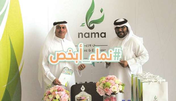 Nama officials at the launch of the campaign at QU yesterday.