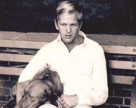 DOWN MEMORY LANE: Peter Knoll poses with his dog in an undated photo.