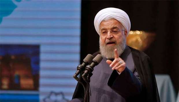 President Hassan Rouhani delivers a speech in the city of Tabriz on Wednesday.