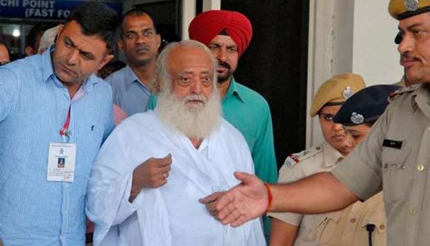 Spiritual leader Asaram Bapu is seen after his arrest in Jodhpur in 2013. File picture