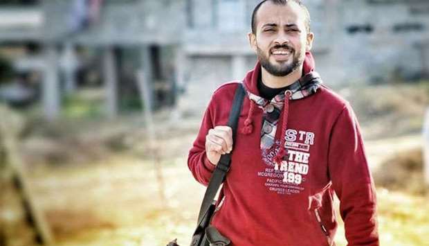 Ahmed Abu Hussein was shot while covering protests along the Gaza border