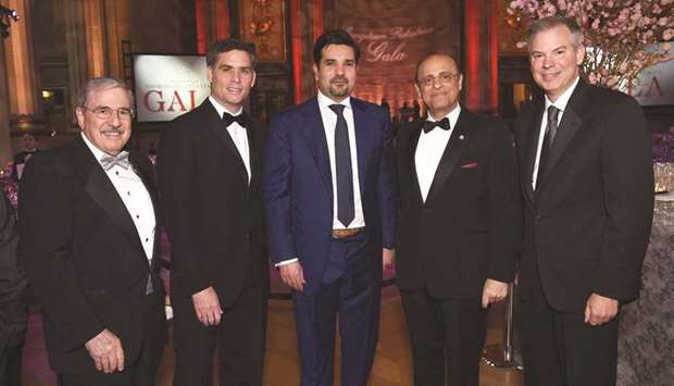 Ambassador Sheikh Meshal bin Hamad al-Thani along with other dignitaries at the 19th charity gala of the department of paediatrics at Georgetown University Hospital.