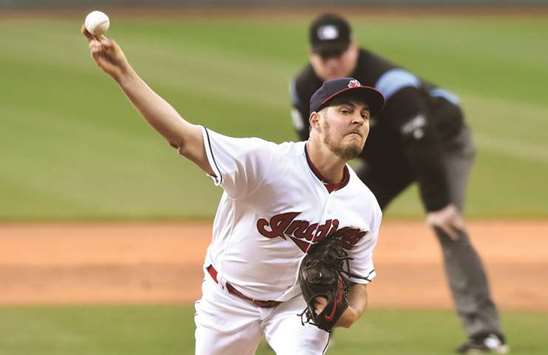 Cleveland Indiansu2019 Trevor Bauer throws a pitch during the MLB game against Chicago Cubs in Cleveland, Ohio, on Wednesday. (USA TODAY Sports)
