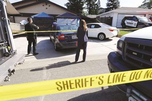 Sheriffu2019s crime scene tape surrounds the house belonging to Joseph James Deangelo, who was arrested for the East Area Rapist/Original Night Stalker/Golden State Killer case in Citrus Heights, California.