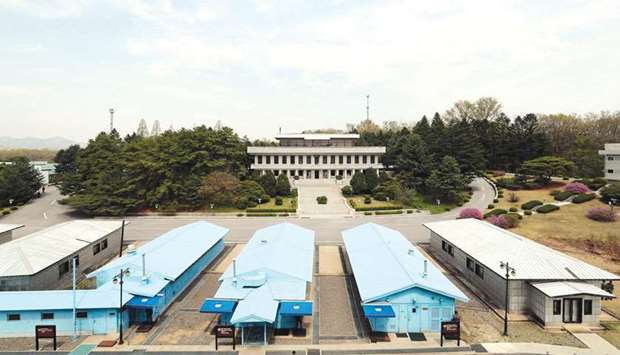 The truce village of Panmunjom in the Demilitarised zone (DMZ) dividing the two Koreas ahead of the inter-Korea summit.