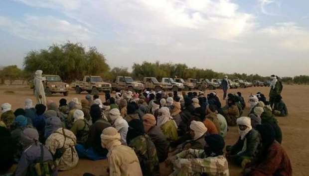 A gathering of Tuareg rebel group members. File picture