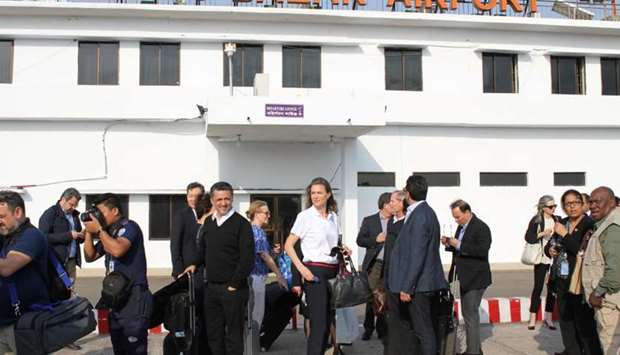 United Nations Security Council envoys arrive at Cox's Bazar airport in Bangladesh